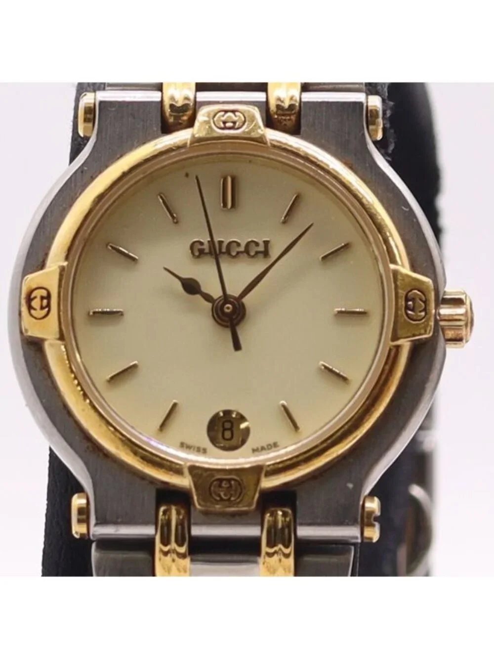 Gucci Quartz Date Ivory Dial Watch